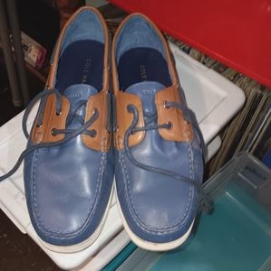 Cole Haan boat shoe blue and brown